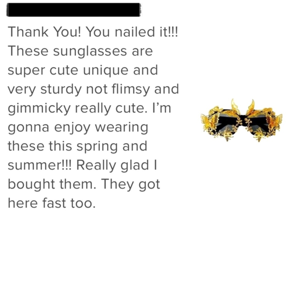 🆕New Vintage-Embellished Butterfly Sunglasses - Picture 8 of 8
